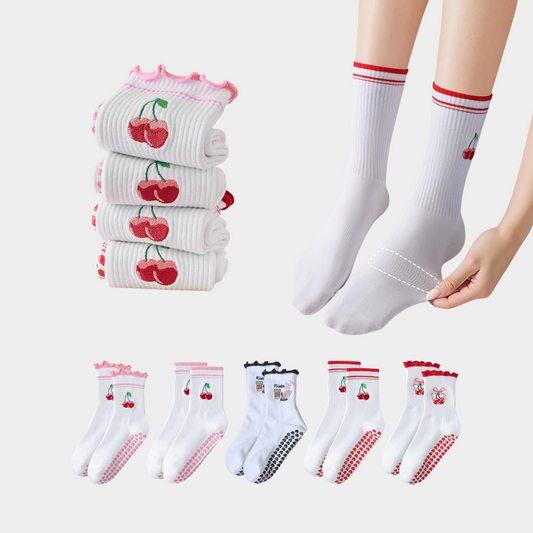 Pilates Socks Cherry