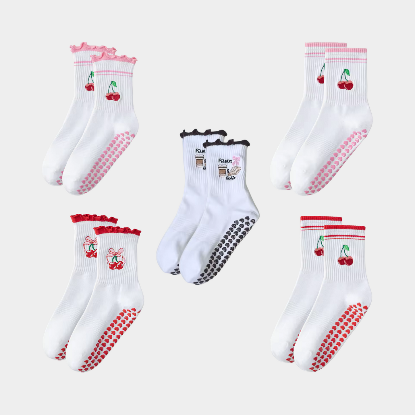 Pilates Socks Cherry